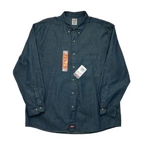 Dickies Men's long sleeev button down denim shirt‎